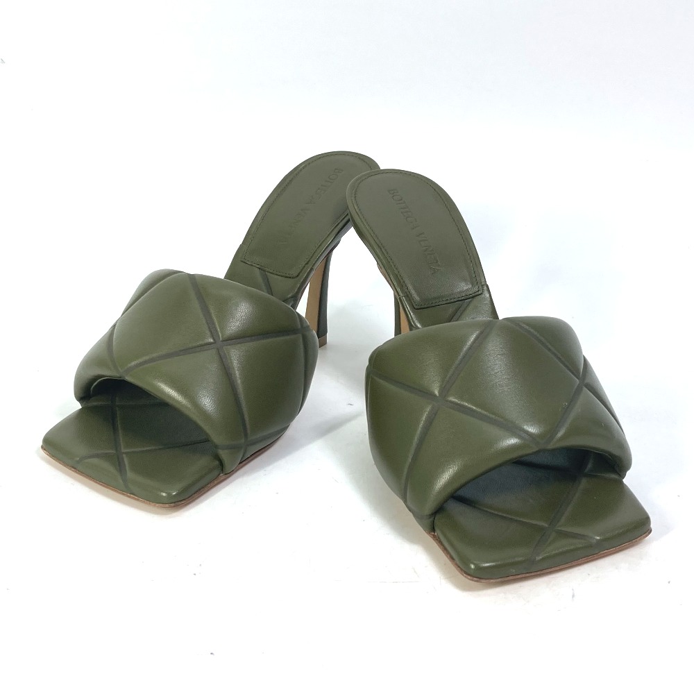 サンダル 639943 ラバーリド ミュール RUBBER LIDO 靴 ヒール イントレチャート レザー カーキ