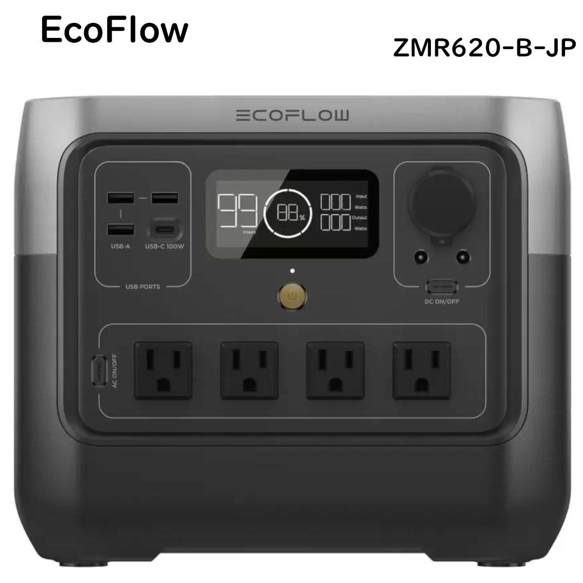EcoFlowエコフローポータブル電源リバー2プロ ZMR620-B-JP 容量768Wh 70分で100%充電 長寿命バッテリー搭載 災害対策防災停電 充電 アウトドアキャンプ コストコ 直送品