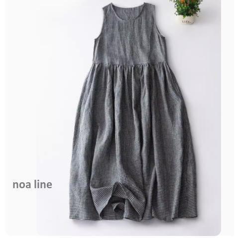 コットンブロードワンピースエプロン ナチュラル ストライプ ギンガム かわいい プレゼント おしゃれ