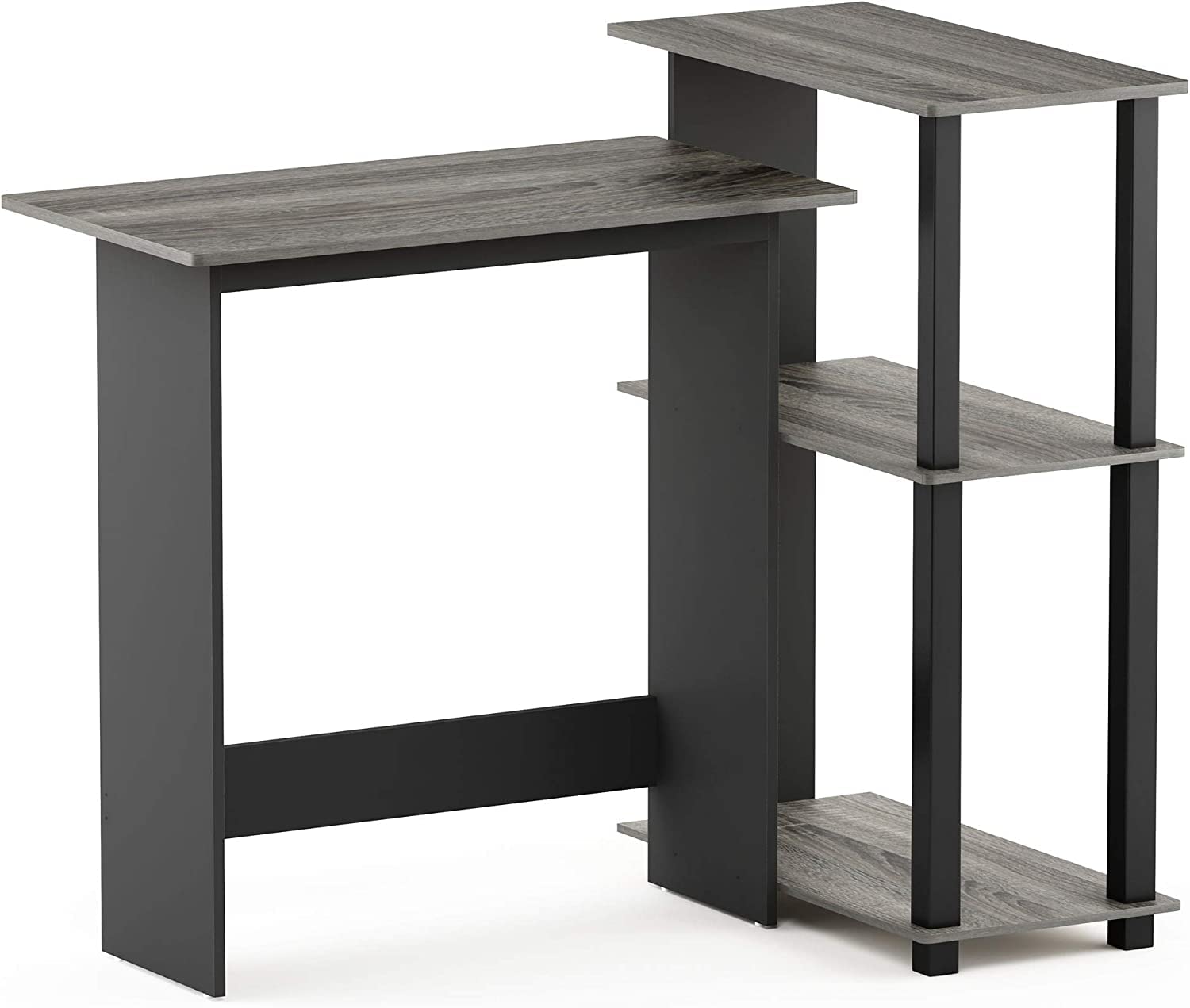 フリノ パソコンデスク Abbottシリーズ デスク収納 整理ラック付き 幅97x奥60x高85cm フレンチオークグレー/ブラック 【日本正規輸入品】16086R1GYW/BK 16079