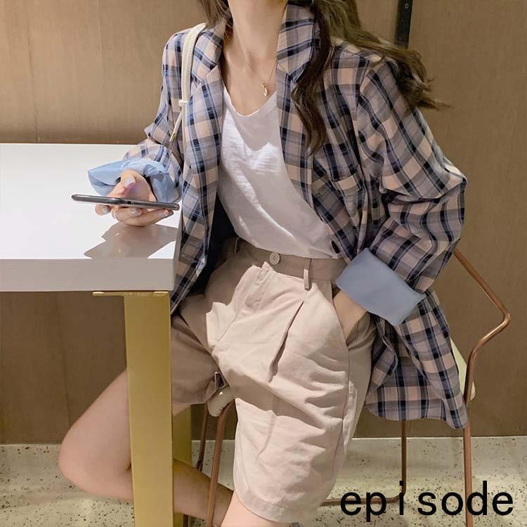 【急速出荷 2025年新作】ブレザー スーツ スーツジャケット レディース きれいめ 秋 40代 30代 50代 チェック柄ブレザー カジュアルウエア 長袖 着痩せ 韓国風 通勤 オシャレ