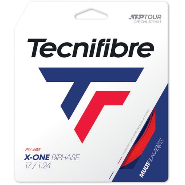 Tecnifibre (テクニファイバー) 硬式テニス用 ガット X-ONE BIPHASE レッド 1.24mm TFSG201 RD