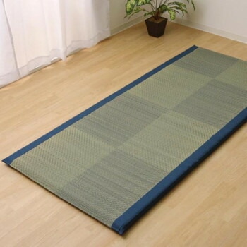 い草ごろ寝マット 『ノア40 Sらくらく』 ブルー 約90x200cm 7557609
