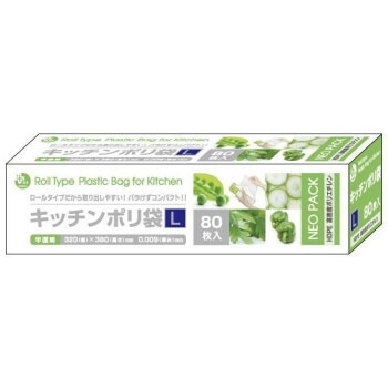 オルディ BOXポリキッチンポリ袋HD-L 半透明80Px60個 10402702