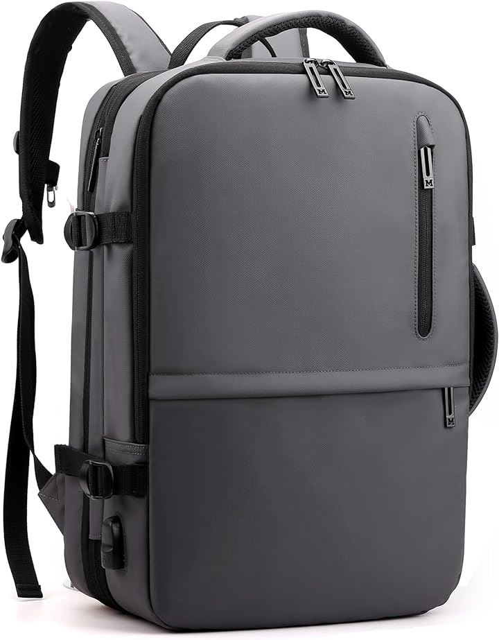 リュック メンズ ビジネスリュック リュックサック バックパック 3WAY マチ拡張 ビジネスバッグ 17インチ 35L USB充電ポート付( 2.グレー)
