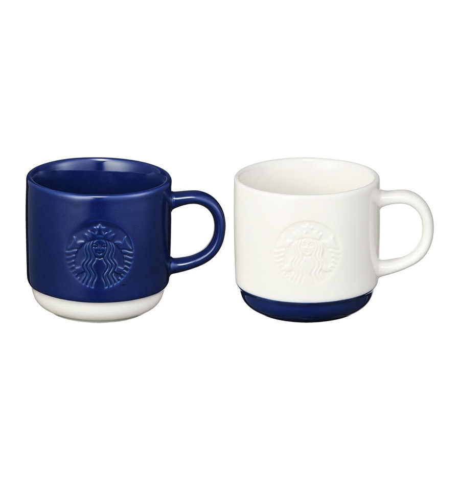 クール サマー ネイビー & アイボリー マグ 355ml 韓国スターバ グッズ