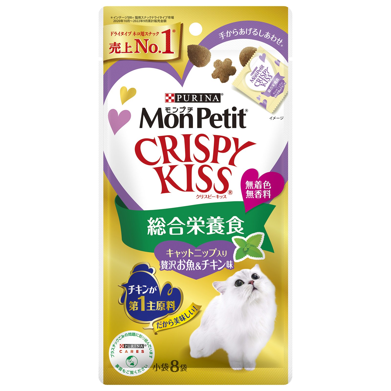 キャットフード　クリスピーキッス　総合栄養食　キャットニップ入り贅沢お魚＆チキン味　２４ｇX３０袋　ＣＲＣ35―15―68―40―00