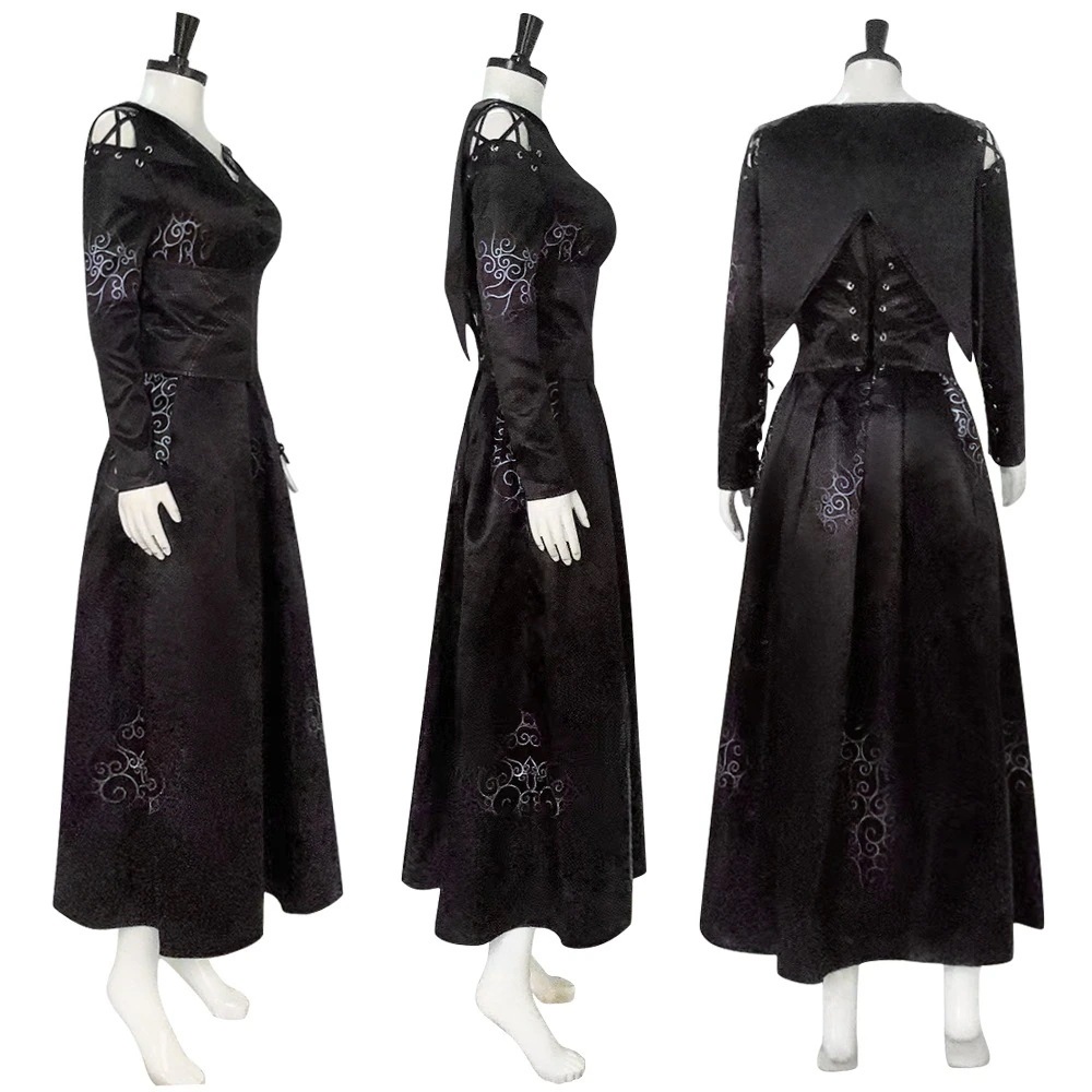 ベラトリックスレスターランチCOSサテンワンピースハロウィン