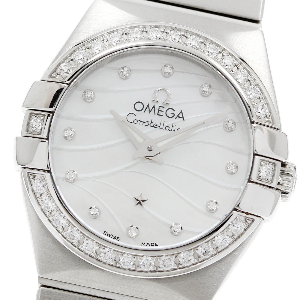 オメガ OMEGA 123.15.24.60.55.002 コンステレーション 12P ダイヤベゼル クォーツ レディース 良品 保証書付き_962109【中古】