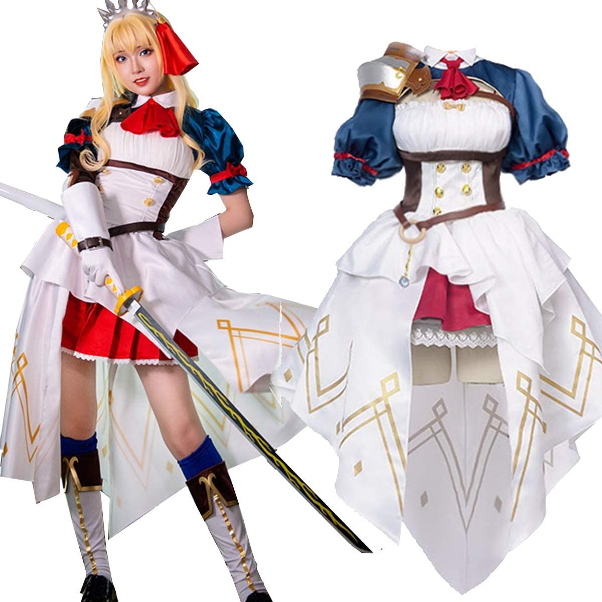 プリンセスコネクト！Re：Dive ペコリーヌ コスプレ衣装 +肩甲＋髪飾り + ウィッグ