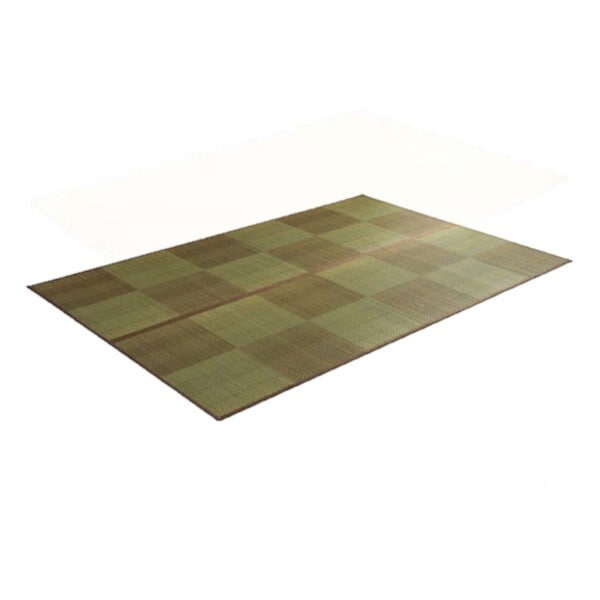 1031290061902 い草ラグ 花ござ カーペット 格子柄 ナチュラル 和室 洋室 裏不織布滑り止め 団地間4.5畳 (約255×255cm)ブラウン 滑りにくい お手入れ簡単 メーカー直送