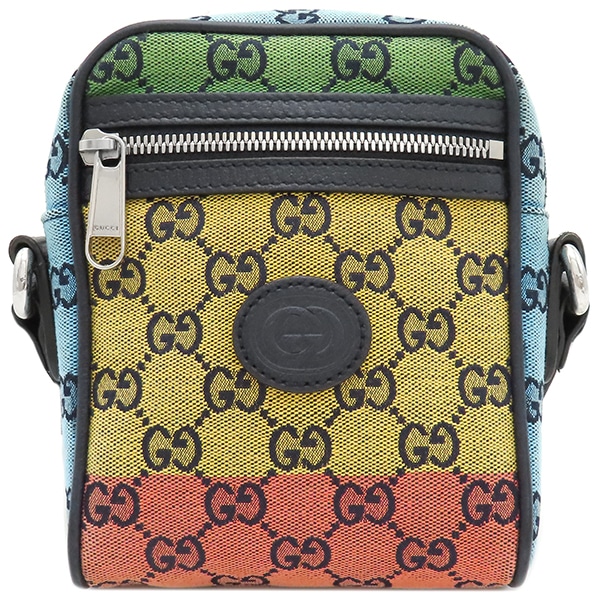 グッチ ショルダーバッグ GG ミニ GGキャンバス マルチカラー シルバー金具 658659【中古】