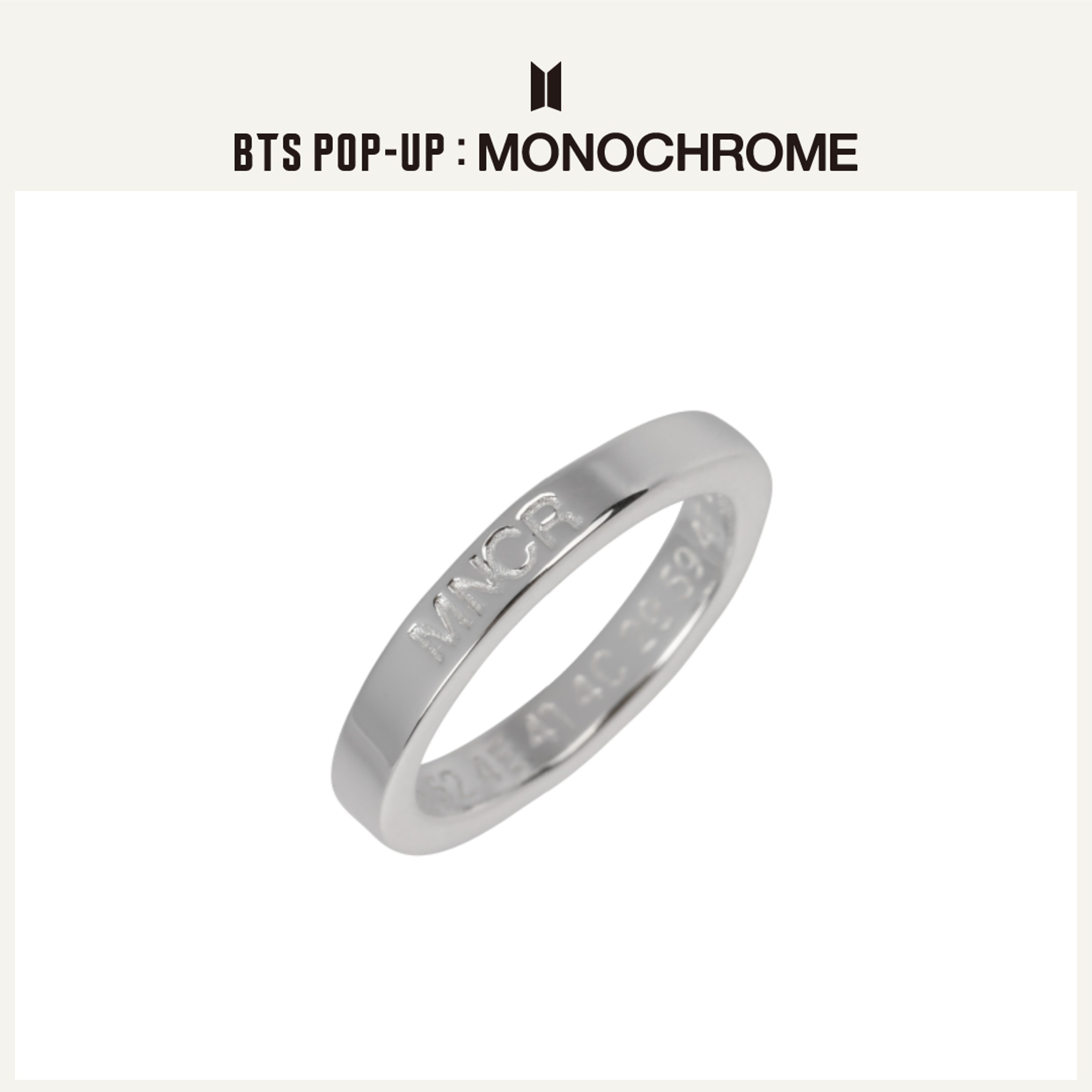 【国内発送】 【公式】 サイズ選択 BTS 【 Ring Silver 】 POP-UP MONOCHROME 公式MD