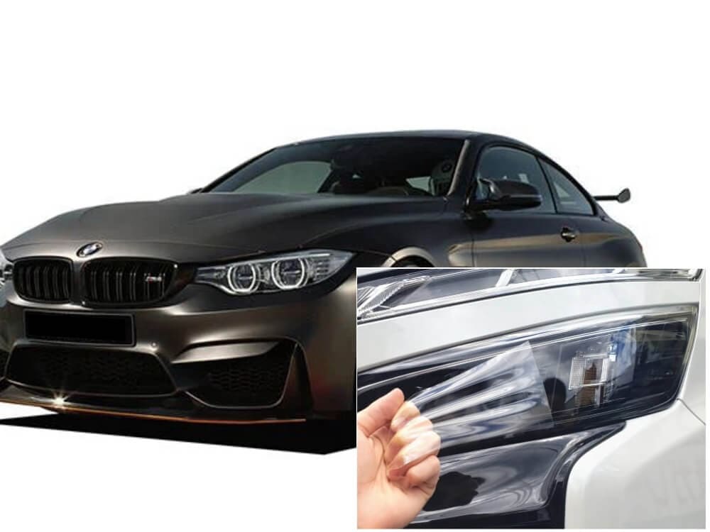 ヘッドライトプロテクションフィルム (BMW M4 クーペ F82) 車種専用 カット済み 左右セット ヘッドライト保護 3C30