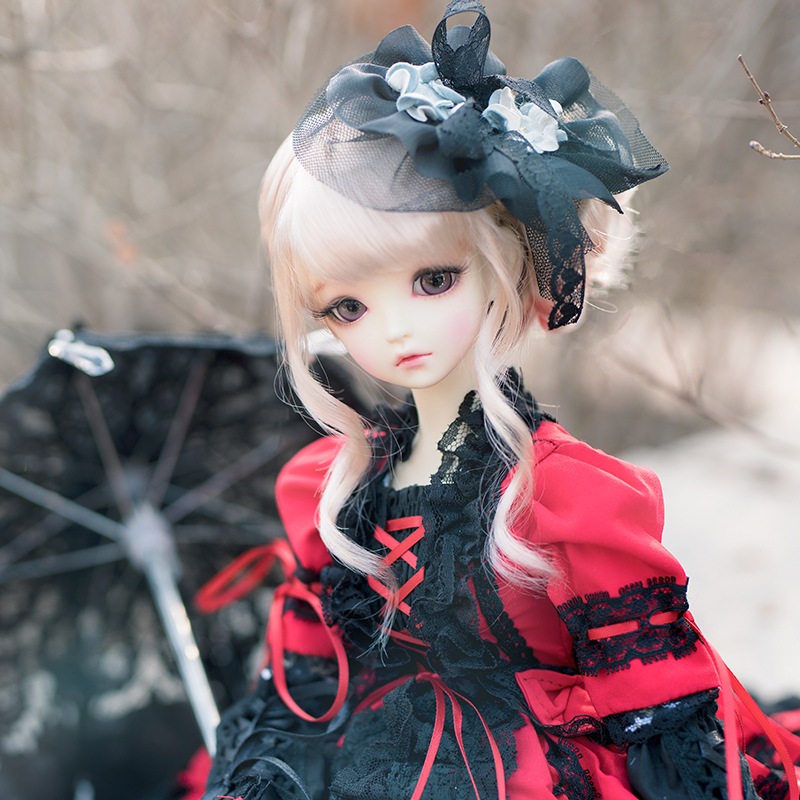 BJD人形用ウィッグ アレンジ ドール用和風髪上げ カール 真似モヘア SD/MSD DOLL