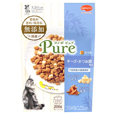 他サイト： キャットフード　コンボ　ピュア　キャット　まぐろ味・チーズ・かつお節添え　２００ｇ　ＣＲＣ35―15―60―35―00の商品画像