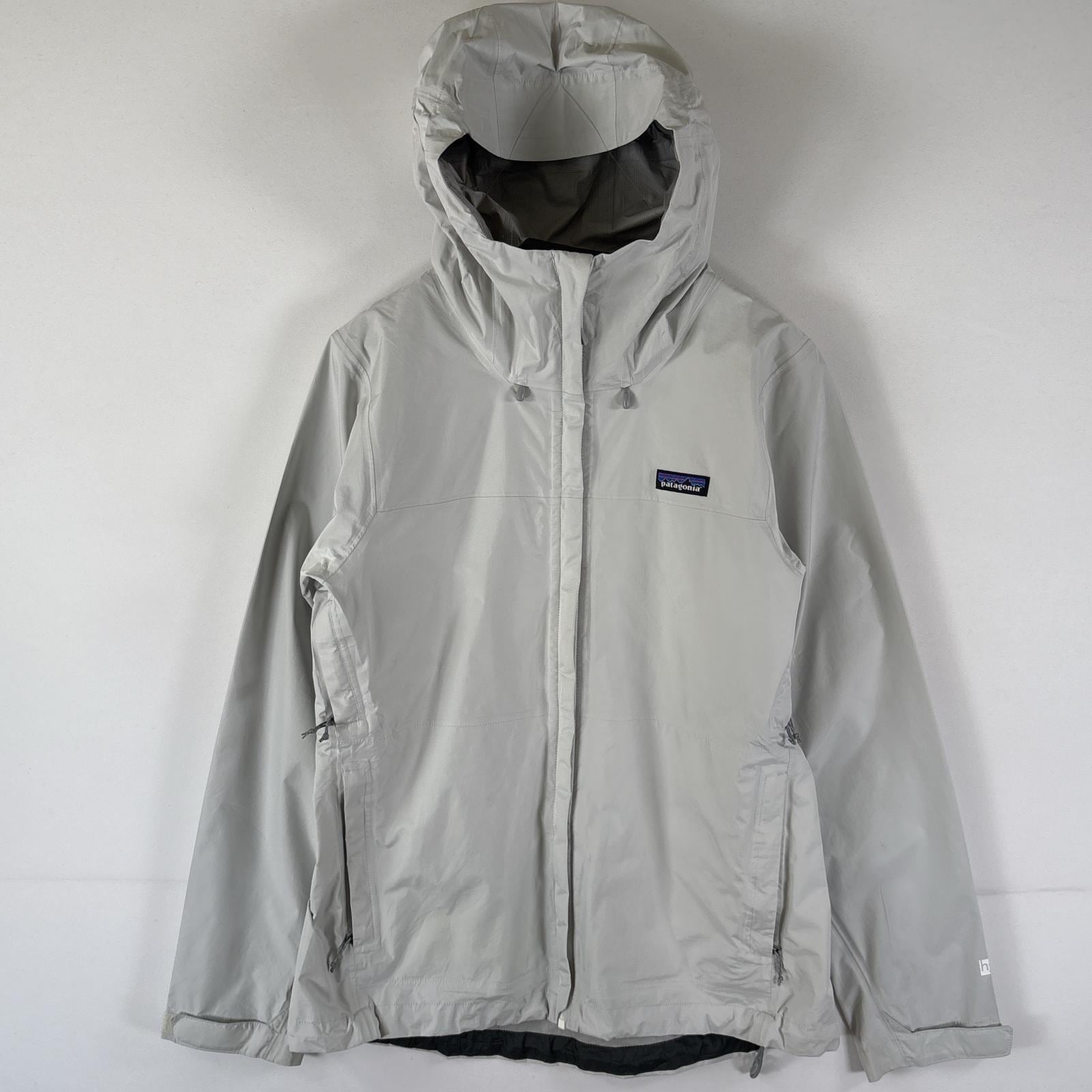 古着 ナイロンジャケット パーカー ライトジャケット フルジップ ワンポイントロゴ アウトドア M グレー系 レディース