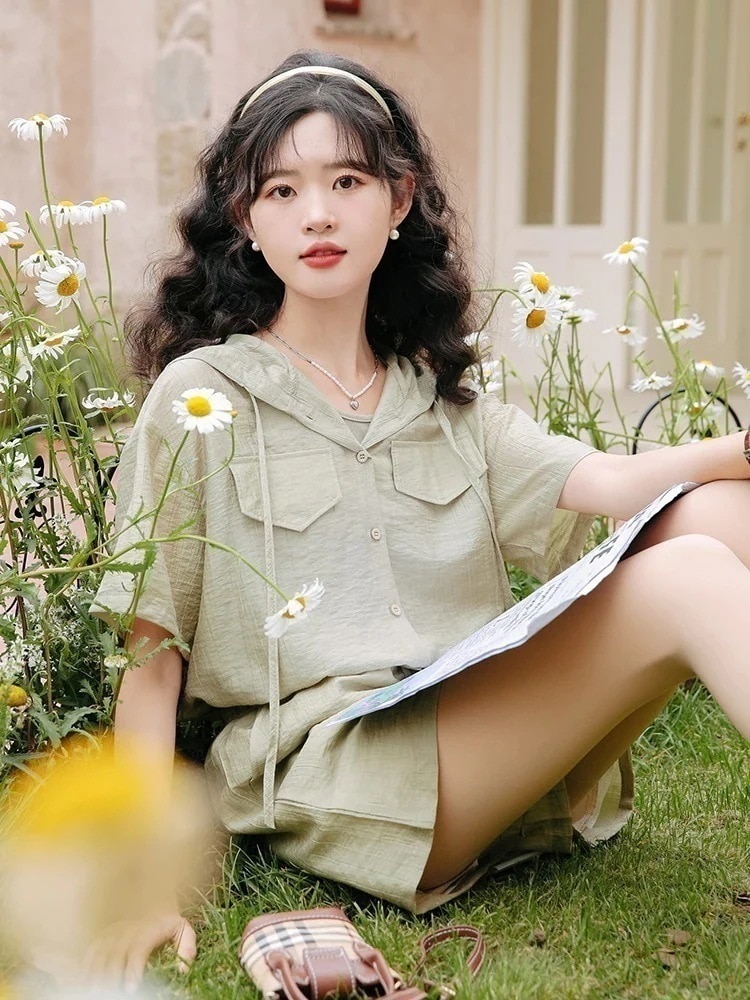 セットアップ 2025 夏 新作 ジャージトップスショーツサスペンダー3点セット