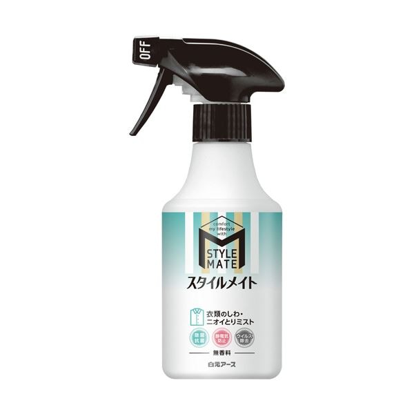 （まとめ）白元アース スタイルメイト 衣類のしわニオイとりミスト 無香料 本体 300ml 1本 5セット