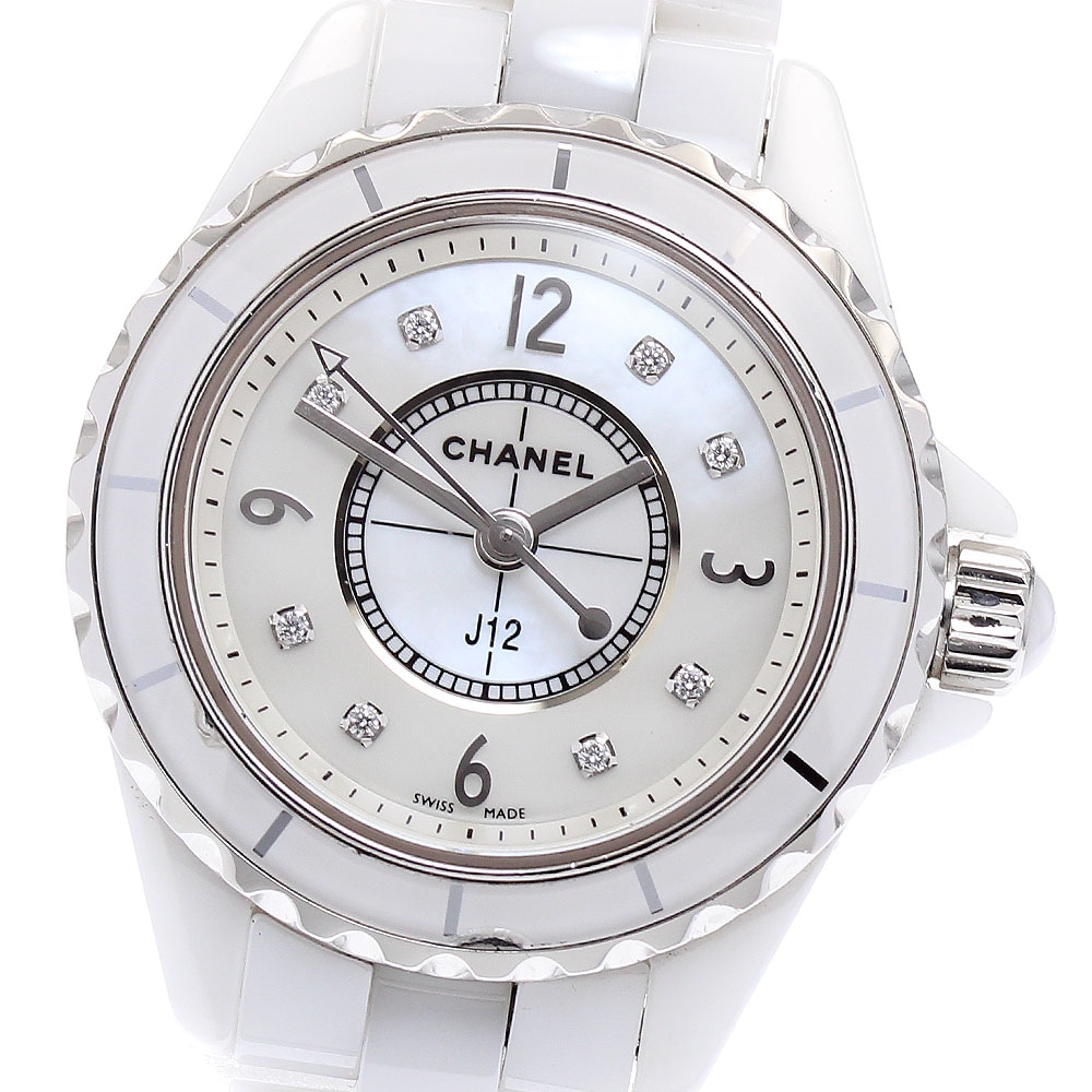 シャネル CHANEL H2570 J12 ホワイトセラミック 8Pダイヤ クォーツ レディース _874839【中古】