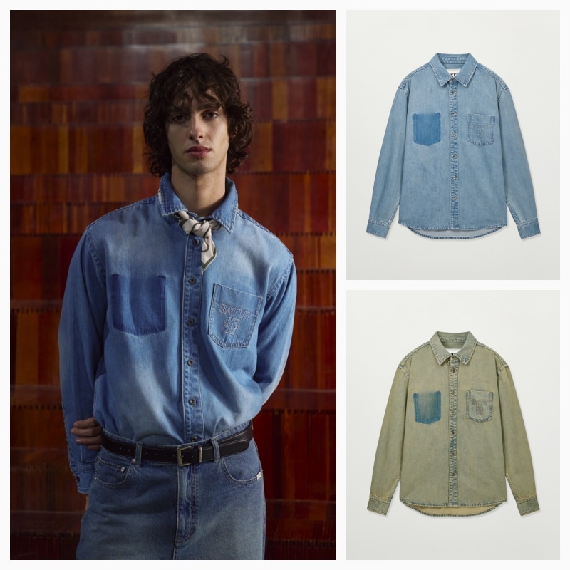 【SATUR】26SS Washed Denim Shirt : 2colors