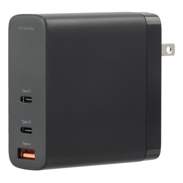 AC-USBアダプタ/Type-A1&C2/GaN/PD140W/ブラック GH-JD3GB-BK GH-JD3GB-BK