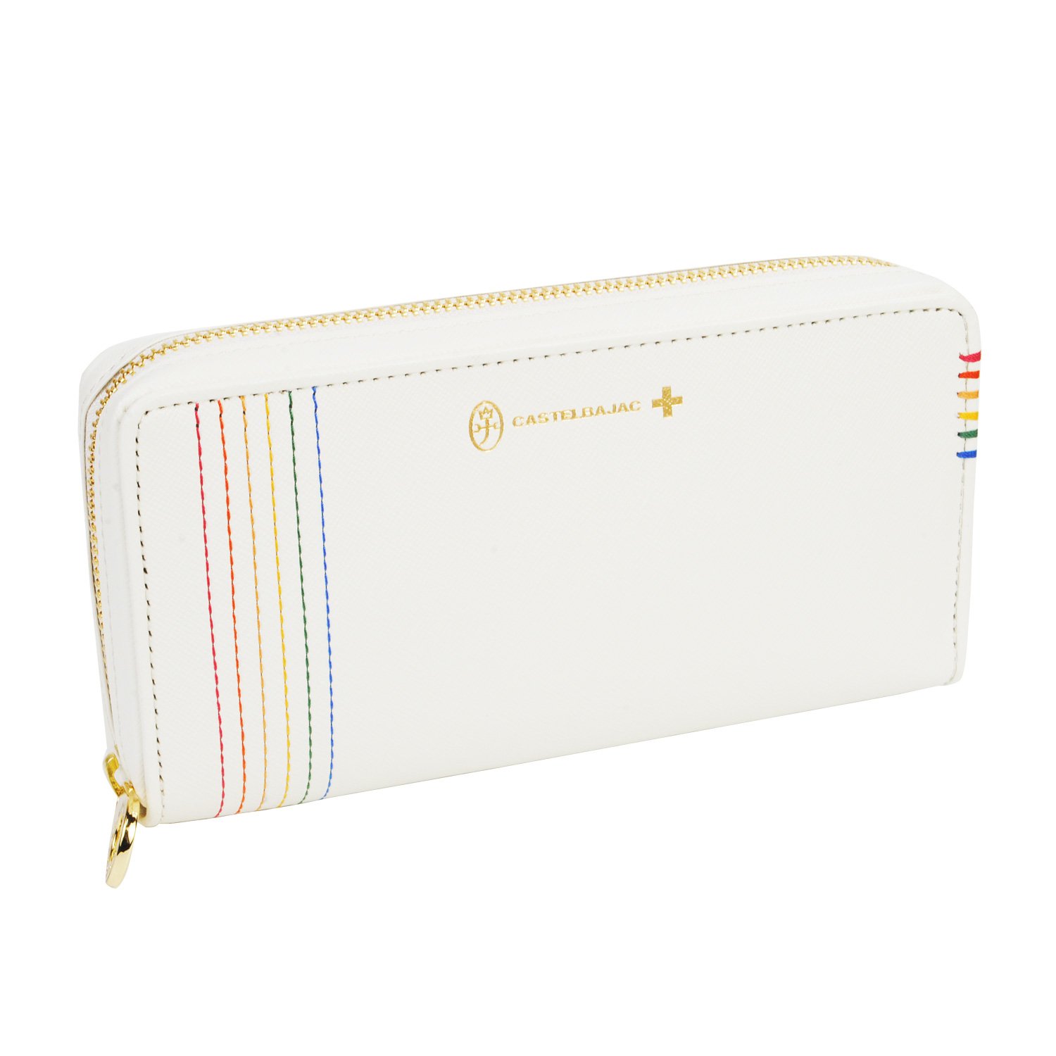 カステルバジャック 長財布 ラウンドファスナー シェスト 牛革 メンズ レディース 27606 (ホワイト)