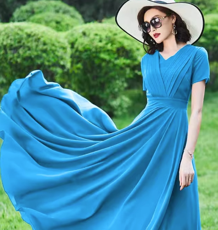 ワンピース デート モテアイテム フレアワンピース 半袖 ドレス シフォン 大人可愛い きれいめ 上品 おしゃれ かっこいい 大人可愛い ラブリー キュート ガーリー クール モード系 セクシー