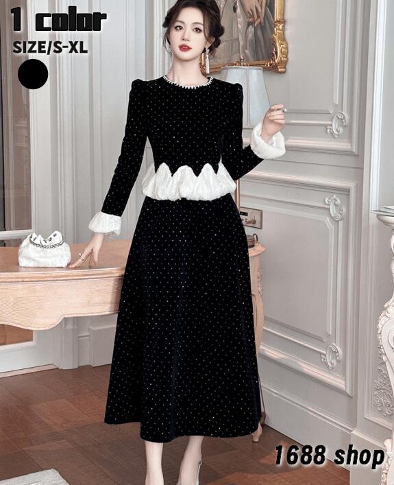 激安セール2025 タイトワンピース 姫系ワンピース　シンプル　ワンピース インポート ひざ丈 ミドル丈 エレガント　韓国ファッション シンプル Vネック パーティドレス 長袖　お嬢様 セクシー ミニ