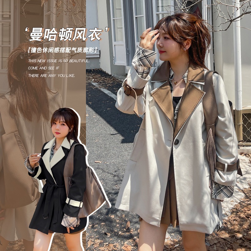 【ぽちゃまに】 春秋 通勤OL ドッキング トレンチコート ショート丈 アウター 大きいサイズ 体型カバー レディース コート メガ割30%までに制限 7,272円