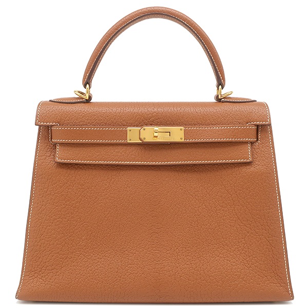 エルメス HERMES 2WAYバッグ ケリー28 外縫い シェーブル ゴールド ゴールド金具 J刻印 【箱】【中古】