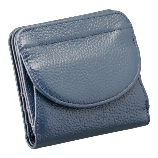 小田清 豊岡工房 牛革コンパクト財布 ブルー 390310