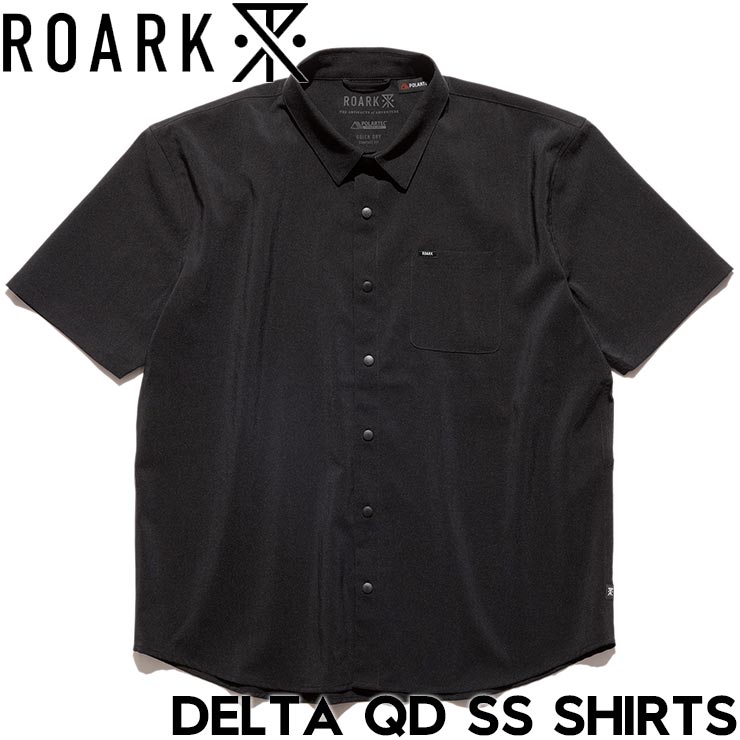 ROARK ロアーク シャツ メンズ DELTA QD SS SHIRTS RWJD1120-BLK メンズ 半袖シャツ 吸汗速乾 ストレッチ素材 サマーシャツ 正規品
