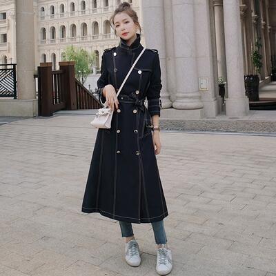 チェスター レディース ステッチ きれいめ エレガント カジュアル ロング丈 ジャケット アウター 長袖 韓国 大人可愛い ゆったり フェミニン 体型カバー ブラック 黒 春 秋 冬 20代 30代
