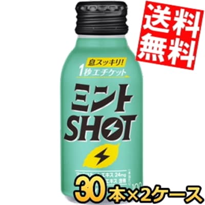 伊 藤 園 ミントSHOT ボトル缶 100mlボトル缶 60本(30本 2ケース) 息スッキリ 1秒エチケット ドリンク ミント ミントエキス マッシュルームエキス カテキン