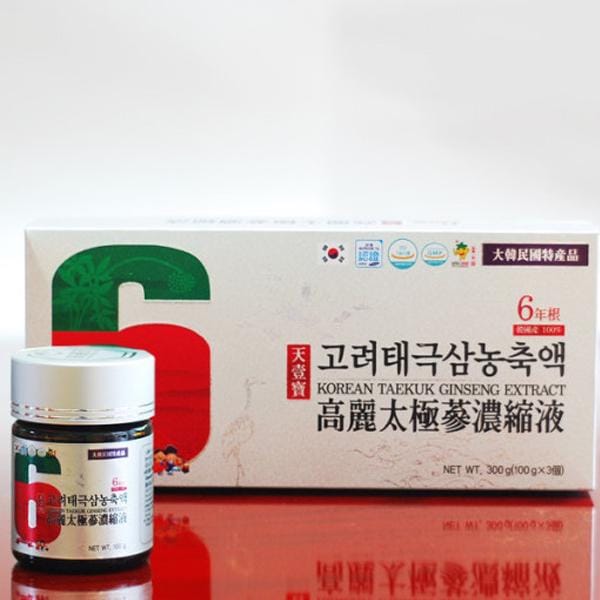 【韓国直輸入】『韓国産100％！』6年根高麗太極参濃縮液（KOREAN TAEKUK GINSENG EXTRACT）100ｇ3個(300g) 高麗人参 ６年根 濃縮液 栄養補助食品