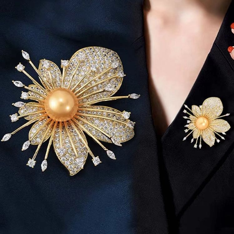 母の日ブローチ ジルコニア コサージュ ダイヤモンド入り ピン アクセサリー ショール留め具 パンチラ防止 ギフトボックスをプレゼント 韓国ファッション