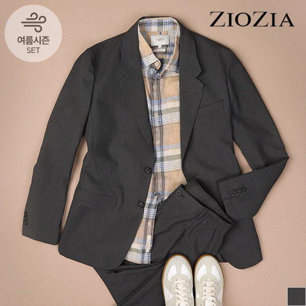 [] ツイル組織カーキカジュアルセットアップスーツ（AAC2KG1603_AAC2PP1603_DKH）