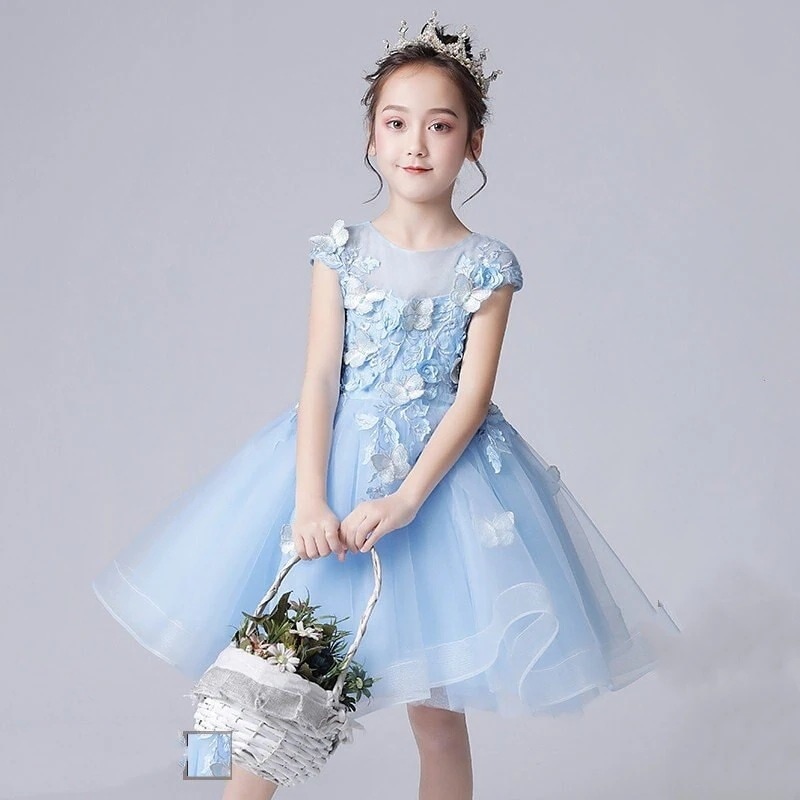 子供ドレス ショート丈フォーマル チュールドレス 子供用ドレス ピアノ演奏会 司会者 ダンス演出舞台服 ガールズお嬢様風ワンピース 120cm150cm