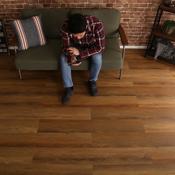 はめこみ式フロアタイル ウォールナット 72枚セット PVC貼 PU加工 ウッドフラッツ