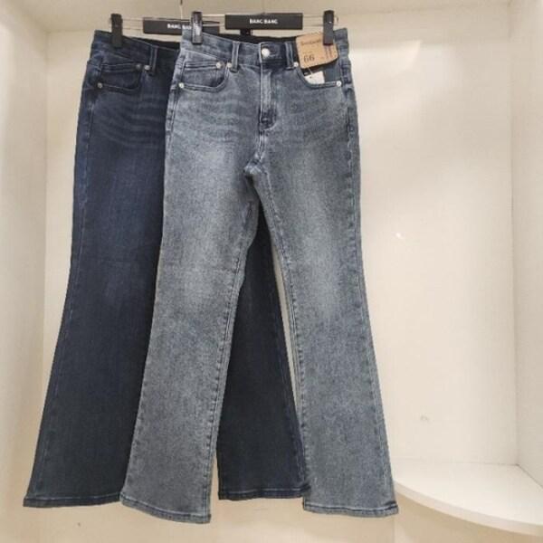 HC15 冬の女性用フリース ウォッシング ウエストゴム スパン ブーカット ジーンズ NQK653 (21985746)