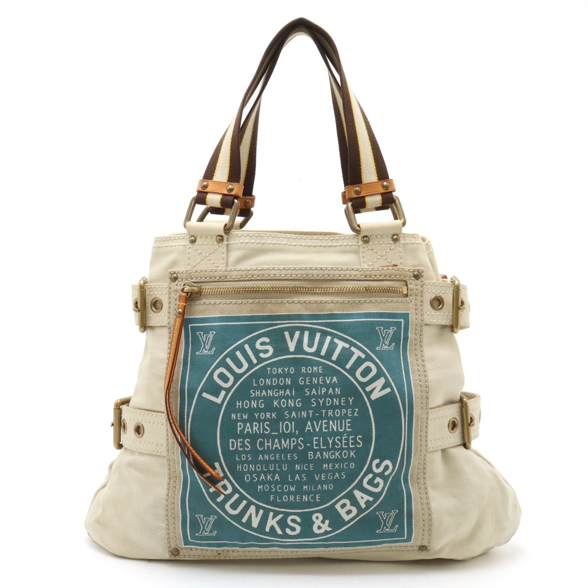 クルーズライン グローブショッパーMM トートバッグ ショルダーバッグ ブルー ナチュラル M95114