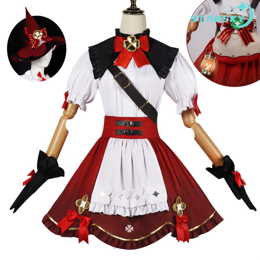 原神　クレー　魔女　星燭に揺れる爛花　衣装　新スキン 風　コスプレ衣装 コスプレ服　コスプレウィッグ　コスチューム　服 ハロウィン イベント