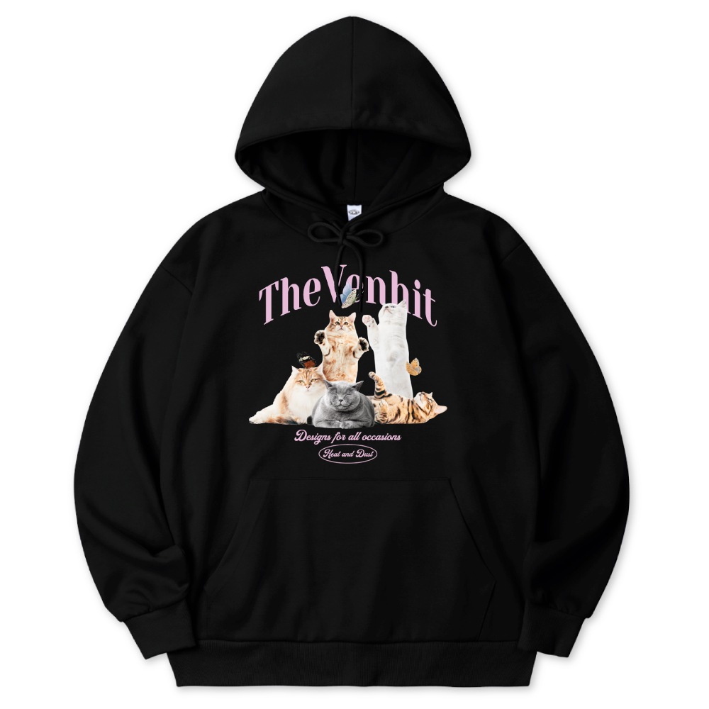 VH a butterfly cat Napping Hoodie ベーンヒット蝶々猫裏起毛パーカー