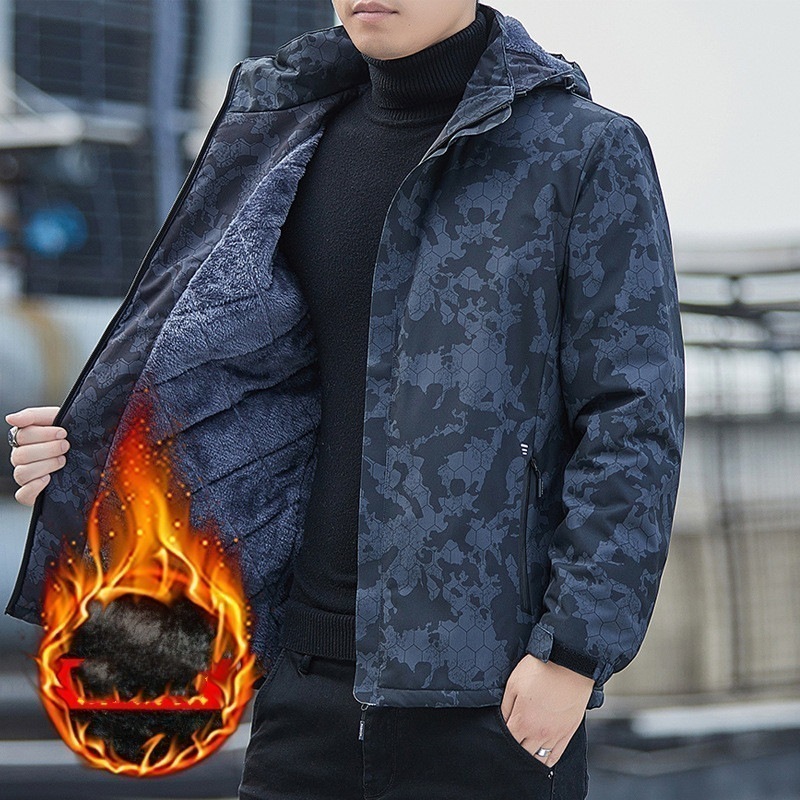 高級な質感ミリタリージャケットメンズコート冬裏起毛ジャケットブルゾン陸軍マウンテンパーカーアウタ