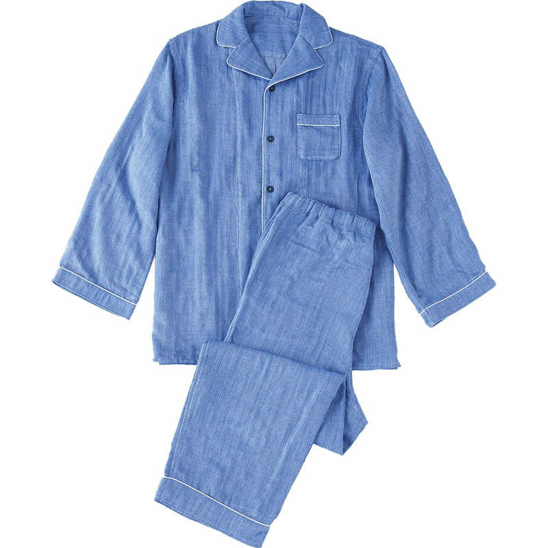 タオル美術館　cococi LDK メンズガーゼパジャマ(ライトガーゼ)XLサイズ ブルー