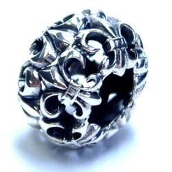 フレアボールシルバーペンダントトップ 百合の紋章がいっぱい クール 3D 立体 シルバー925 首飾り アクセサリー ネックレス 男性 女性 プレゼント パーツ チャーム stt00-st-0074
