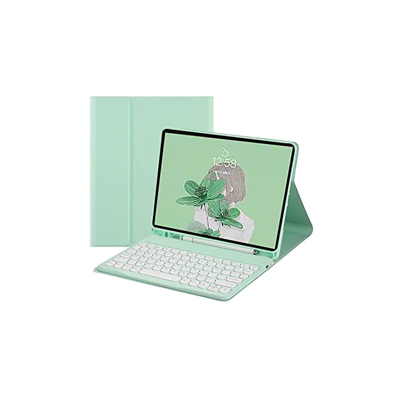 2021年型 Fire HD 10 Plus/HD 10 第11世代 キーボード ケース 丸型キー 可愛い カラーキーボード カラフル 10.1インチ タブレット Fire HD 10 プラス 丸い