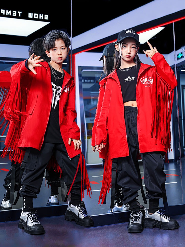 キッズダンス衣装 【短納期】ストリートダンス/ジャズ /ヒップホップ風 男の子子供の日コスチューム セットアップ ジュニア ファッションセット 演奏会 応援団 13