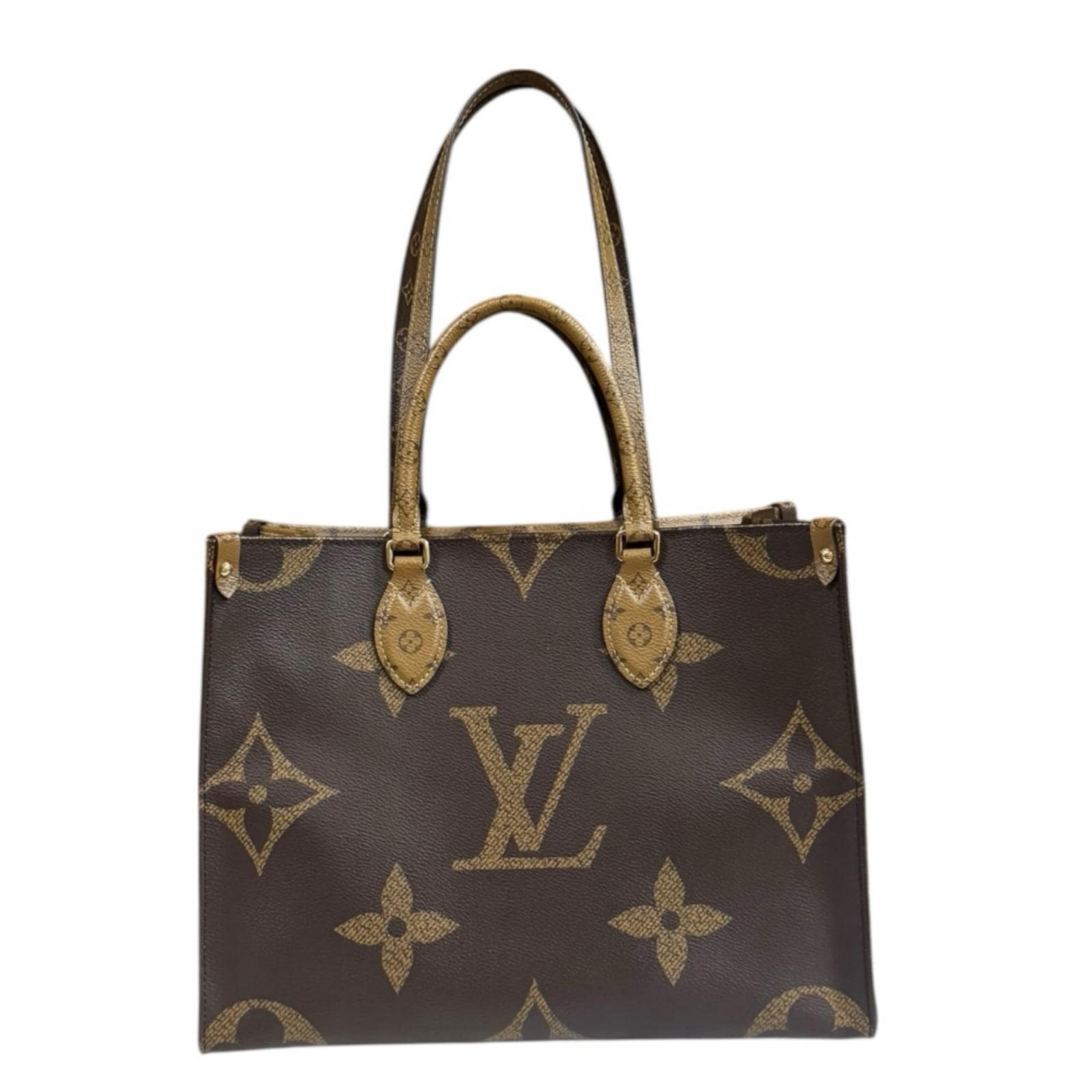 ルイヴィトン オンザゴーMM モノグラムジャイアント ショルダーバッグ モノグラムキャンバス M45039 ブラウン LOUIS VUITTON 中古